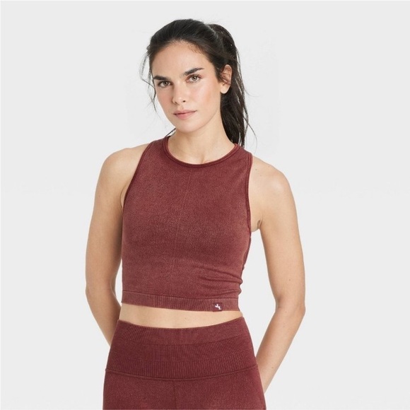 Women's Seamless Mesh Back Tank Bra - JoyLab™ Brown XS new - Picture 2 of 5